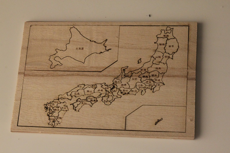 日本地図パズル　レーザー加工品　　　(150mm×100mm)