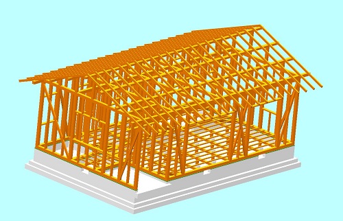 木造平家建築模型_構造模型